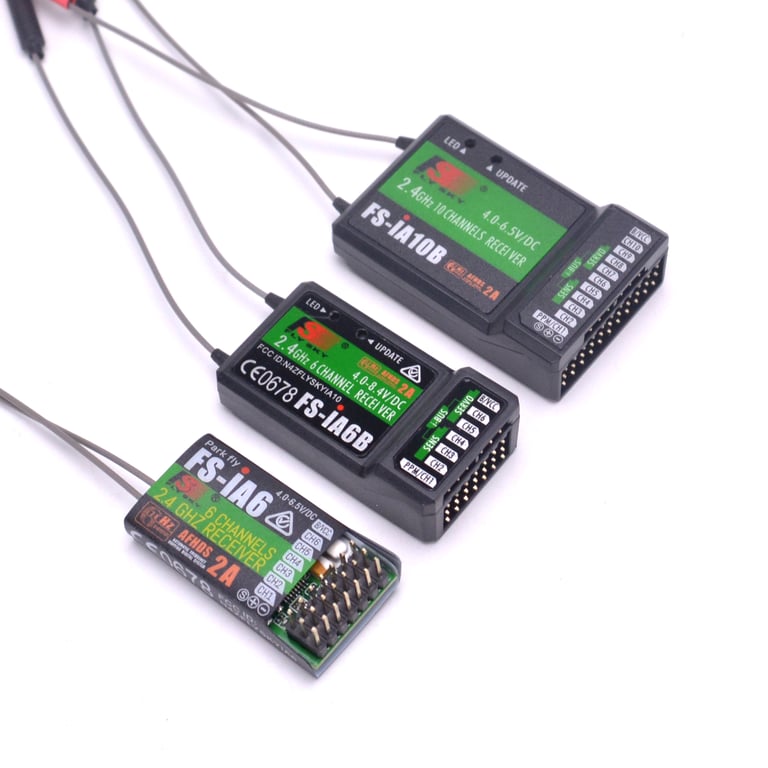FlySky FS-IA10B IA6B X6B FS-A8S IA6 Receiver for i6 i10 Transmitters - High-Quality Construction, Multiple Channel Options, Easy to Install, Enhanced Control Range - Durable and Reliable RC Signal Receptor for Aircraft and Vehicles