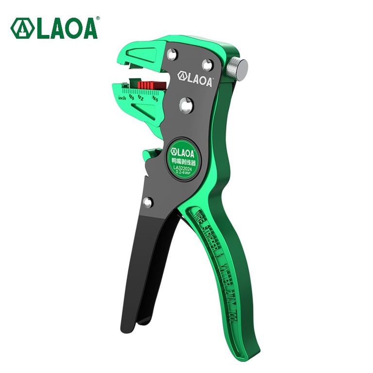 LAOA Automatic Wire Stripper with Precision Wire Stripping and Cutting, Length Adjustment, Efficient Wire Cutter, Durable Construction, Ergonomic Design - Ideal for Electrical Tasks, Flat Wires 0.2 to 4mm - High-Quality Tool for Accurate Results, Time-Saving and Comfortable Use