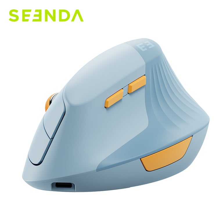 Seenda Vertical Wireless Mouse with Ergonomic Design, Rechargeable Battery, Adjustable DPI, and Wide Compatibility for Windows, Mac, Android - USB Receiver and Type C Cable Included - Reduce Wrist Strain and Promote Natural Hand Position - Comfortable for Long Hours of Use