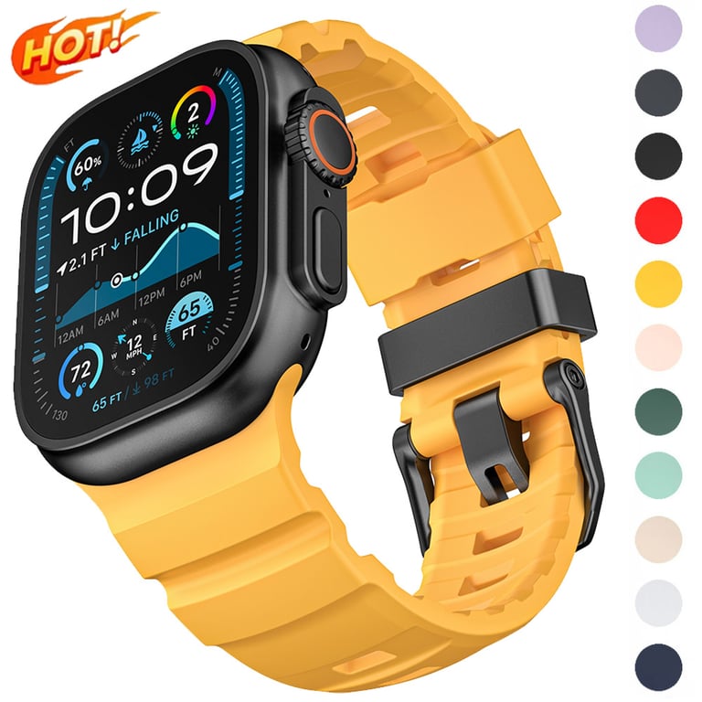 Trail Silicone Band for Apple Watch Ultra 3, 2, 49mm, 46mm, 45mm, 44mm - High-Quality, Sporty Design, Easy Install & Remove, Adjustable Fit, Durable & Skin-Friendly Material - Compatible with Apple Watch Series 11, 10, Ultra 9, 8, 7, 6, SE3 - Perfect for Workouts & Outdoor Activities