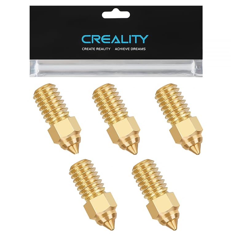 Official Creality Ender 3 V3 SE 0.4mm Brass Nozzles (5PCS) for Ender 5, S1, Ender 7 3D Printers - High-Speed Printing, Heat Resistance, Easy Installation - Premium Quality for Detailed and Accurate Prints, Value Pack for Beginners and Enthusiasts
