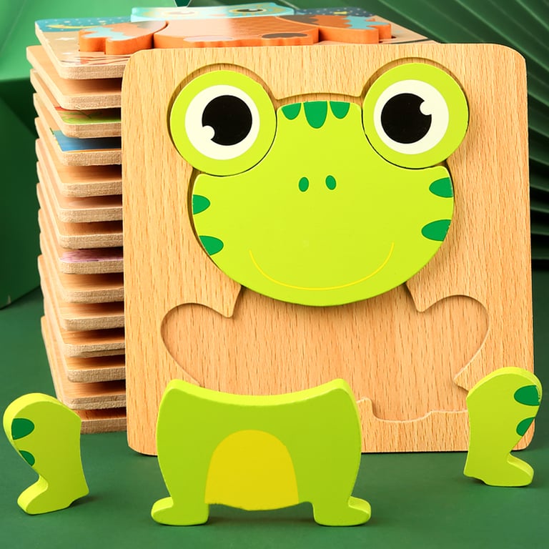Baby Cartoon Animal Traffic Jigsaw Puzzle - High-Quality Wooden 3D Puzzle for Kids, Interactive Early Learning Cognition Game with Cute Animal Designs, Perfect Gift for Children Ages 3 and Up, Stimulates Cognitive Development, Enhances Social Skills and Problem-Solving Abilities