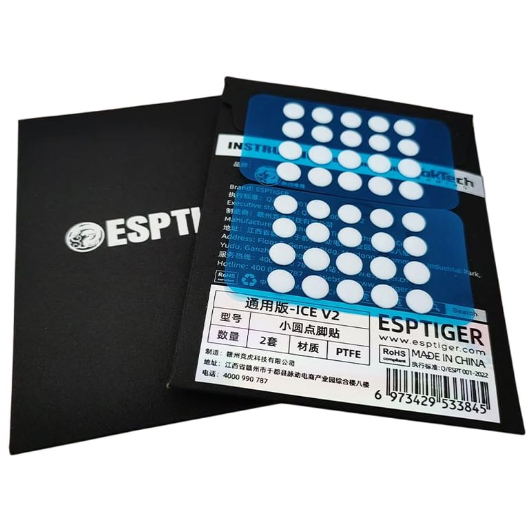 Esports Tiger Mouse Skates Feet ICE Version Curve Edge for Precision Gaming - Smooth Surface, Universal Compatibility, Easy Installation, Durable Construction