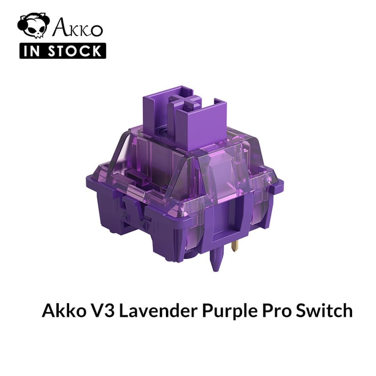 Akko V3 Pro Lavender Purple Tactile Switches - 45 pcs 5-Pin Design with Stable Dustproof Stem, 40gf Actuation Force - High-Quality Mechanical Keyboard Switches for Gaming and Typing Enthusiasts