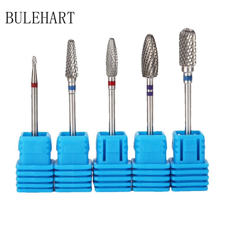 Premium Quality Tungsten Steel Milling Cutters Set for Gel Varnish Removal and Burr Smoothing - 5 Pcs Professional Nail Drill Bits for Manicure Procedures - Versatile and Efficient Nail Care Tool with Sharp Cutting Edges - Easy to Attach and Use - Durable and Precise