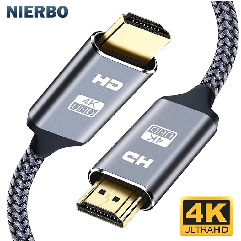 NIERBO HDMI Cable 2.0 - High-Quality 4K Resolution, High-Speed Ethernet, Compatible with PS4 PS3 Xbox Fire TV Stick Blu-ray Player, Durable Construction, Multiple Length Options 3FT 6FT 10FT for Crystal Clear Images and Seamless Internet Connectivity