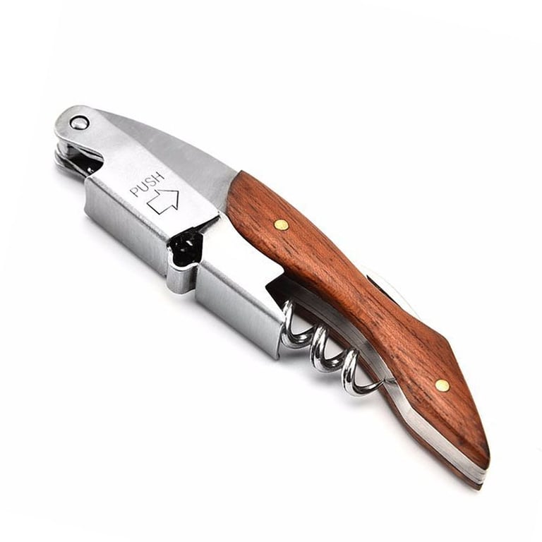 Professional Waiters Corkscrew Wine Opener with Foil Cutter and Bottle Opener - Compact and Portable Multi-functional Tool for Wine Enthusiasts - Ergonomic Handle for Easy Operation - High-Quality Materials for Reliable Performance - Perfect Gift for Wine Lovers and Connoisseurs
