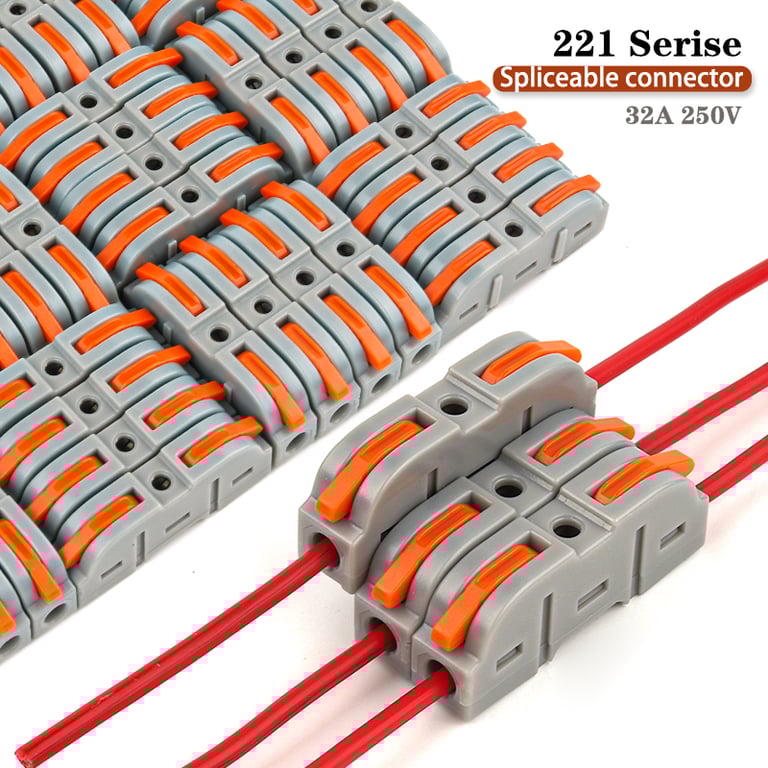 Compact Lever Wiring Connector for Easy and Secure Electrical Splicing, 28-12 AWG, Durable Butt Terminal for Tight Spaces, Wide Compatibility, Reliable 1 to 1 Connection, Ideal for Small Enclosures and Junction Boxes