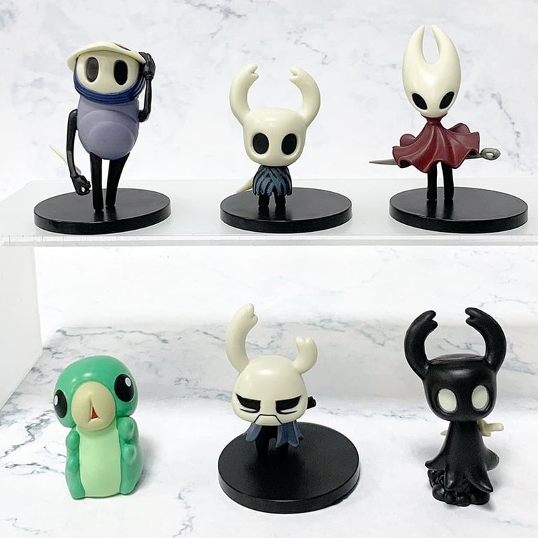 Premium PVC Hollow Knight Hornet Anime Action Figures Set of 6 - Durable and Detailed Collectibles for Fans - 4-11cm in Height - Great Gift Idea - Display on Desk or Shelf - Vibrant Colors and Intricate Design - Ideal for Hollow Knight Game Enthusiasts and Anime Collectors