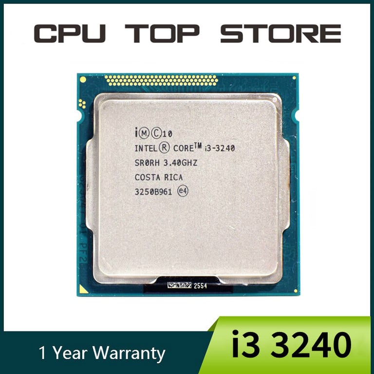 Intel Core i3 3240 Dual-Core Processor with 3.4GHz Base Clock Speed, 3MB Cache, LGA 1155 Socket Compatibility, Integrated HD Graphics, and 55W TDP – Efficient Performance for Daily Computing and Light Multitasking, Versatile Upgrade for Desktop Systems with Enhanced Graphics Capabilities