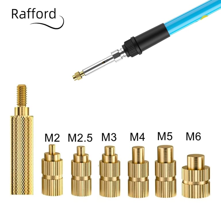 Durable Brass Heat Set Insert Soldering Iron Tip Kit with Versatile M2-M6 Sizes - Secure Embedded Thread Inserts for Plastic - Easy Installation for DIY and Professional Projects