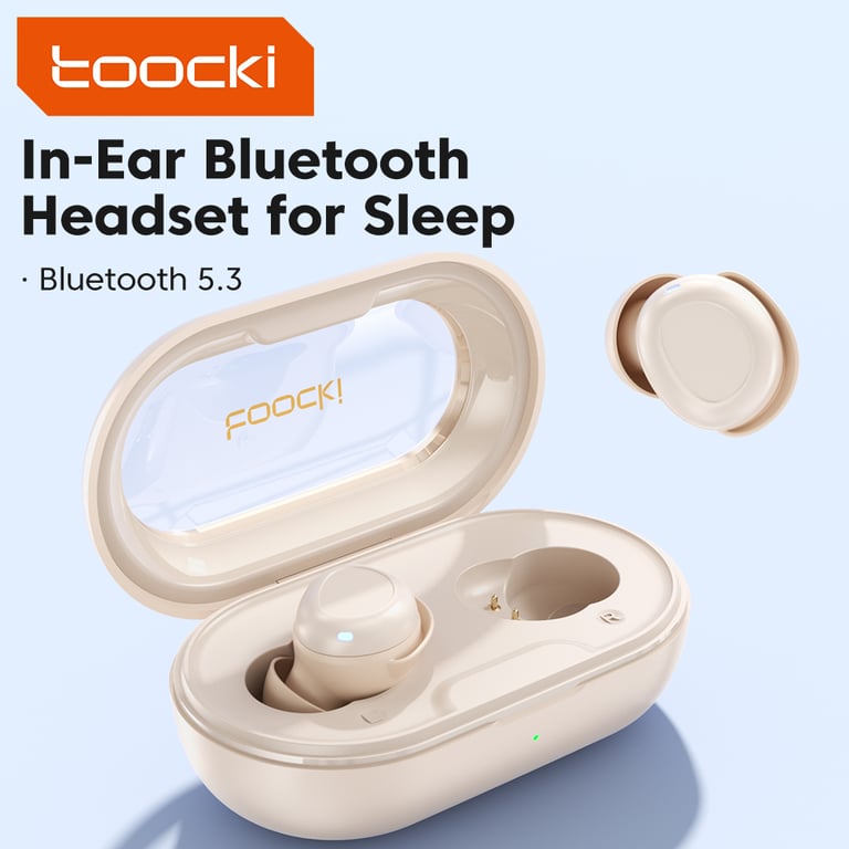 Toocki EJ12 ENC Wireless Earphones with Bluetooth 5.3, Touch Control, IPX4 Waterproof, Comfortable Fit for Sleep, and High-Quality Sound with ENC Technology - Perfect for Workouts, Outdoor Activities, and Everyday Use
