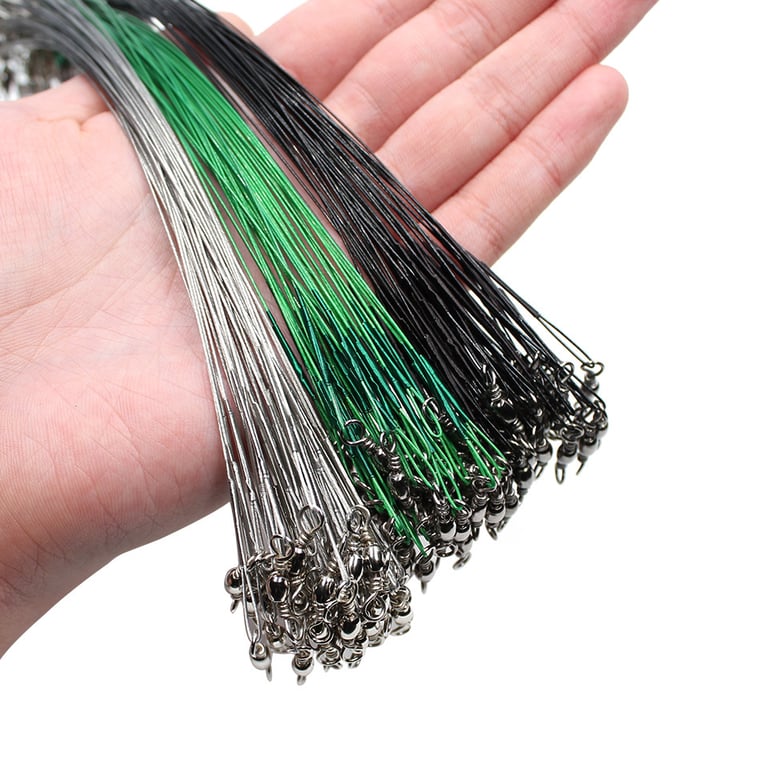 Durable Anti-Bite Steel Wire Leader with Swivel for Fishing - Lead Core Leash Design for Stability and Control - Available in 15cm, 20cm, and 30cm Lengths - Easy to Attach and Versatile for Trolling, Jigging, and Bottom Fishing - Essential Accessory for Secure and Successful Fishing Experiences