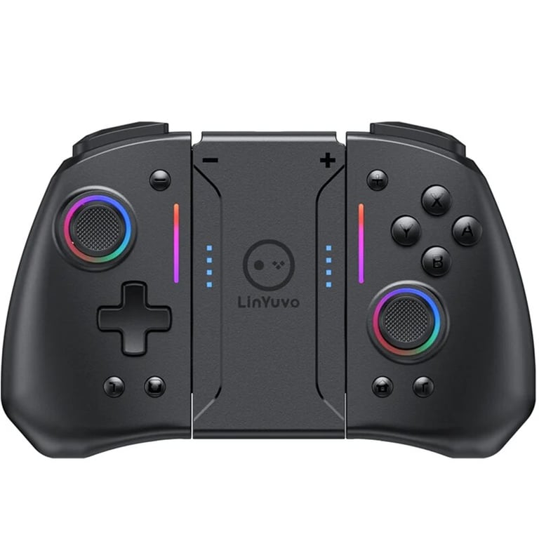 LinYuvo KS42 Meteor Light Wireless Joy-pad with Customizable RGB Lights, Programmable Buttons, Turbo Function, Vibration Feedback - Compatible with Nintendo Switch, Switch Lite, and Switch OLED for Immersive Gaming Experience