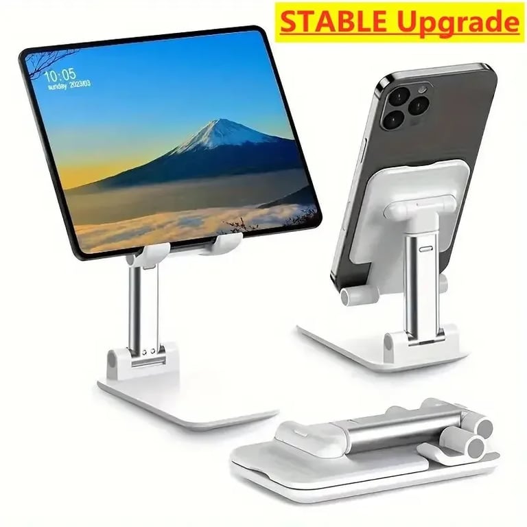 Adjustable Foldable Mobile Phone Holder Stand with Sturdy Construction and Universal Compatibility for Hands-Free Convenience - Ideal for Travel, Home, and Office Use