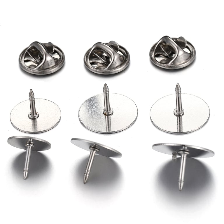 Premium Stainless Steel Jewelry Making Kit - Set of 10 Durable Tie Tack Backs, Brooch Pin Bases, and Cufflink Settings with Butterfly Clutch Design for DIY Projects - Easy to Use, Professional Finish, Tarnish-Resistant Components for Crafting Custom Accessories