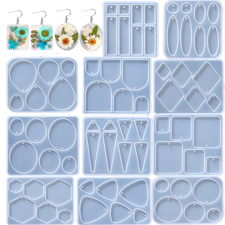 Premium Geometric Earring Pendant Silicone Mold for Resin Casting - Durable and Flexible Mold for DIY Jewelry Making - Intricate Geometric Patterns for Stylish Creations - Easy Demolding for Precise Results - Ideal for Beginners and Experts Alike