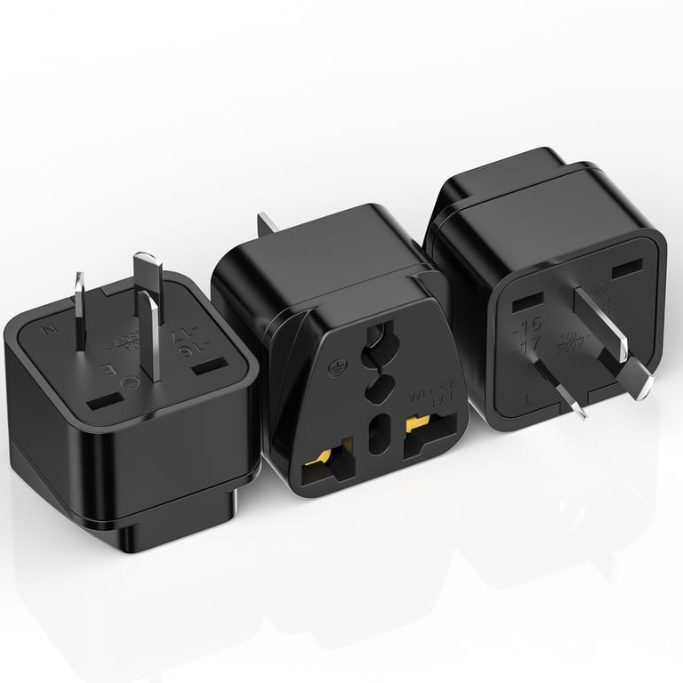 3PCS Universal Travel Adapter Set for US, Canada, UK, EU, Australia - 2500W High Power Capacity, 250V Voltage Rating, Compact and Portable Design, Easy to Use Plug Converter for Laptops, Smartphones, Cameras - Durable and Reliable International Power Solution for Frequent Travelers