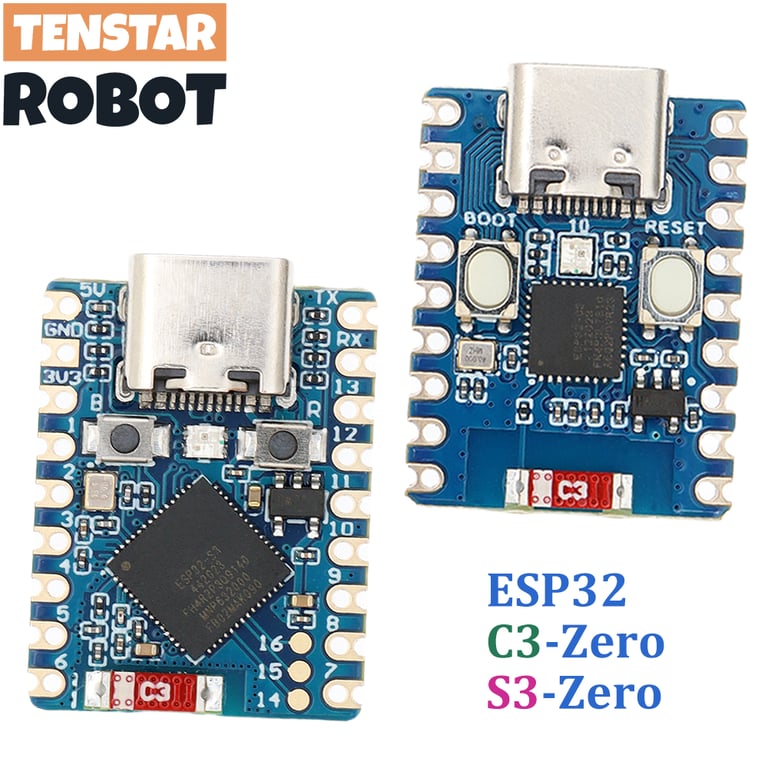 TENSTAR ESP32-S3-Zero ESP32-C3-Zero Mini Development Board with WiFi and Bluetooth Connectivity, ESP32 C3 S3 Supermini Chip, Versatile IoT Prototyping Board for Efficient Electronics Projects, TENSTAR Quality Assurance for Reliability and Durability
