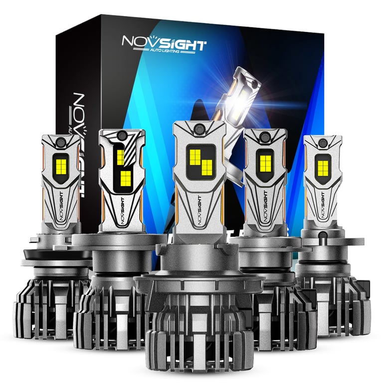 NOVSIGHT H7 LED Car Headlight Bulbs 140W 30000LM 6500K Canbus Ready Plug-and-Play Long-Lasting Durability Ultra-Bright Illumination for H4 H11 9005 H13 9007 Vehicles