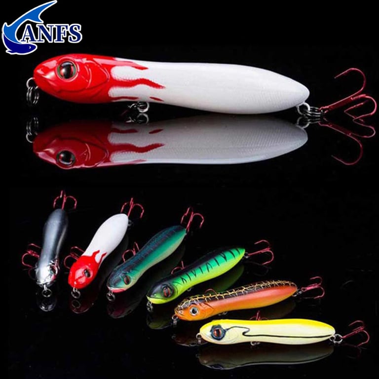 3pcs 10cm Lifelike Floating Fishing Lures - Top Water Pencil Bait Poppers with Sharp Hooks - Durable ABS Material - Freshwater and Saltwater Artificial Baits for High Hook-Up Ratio and Secure Catches
