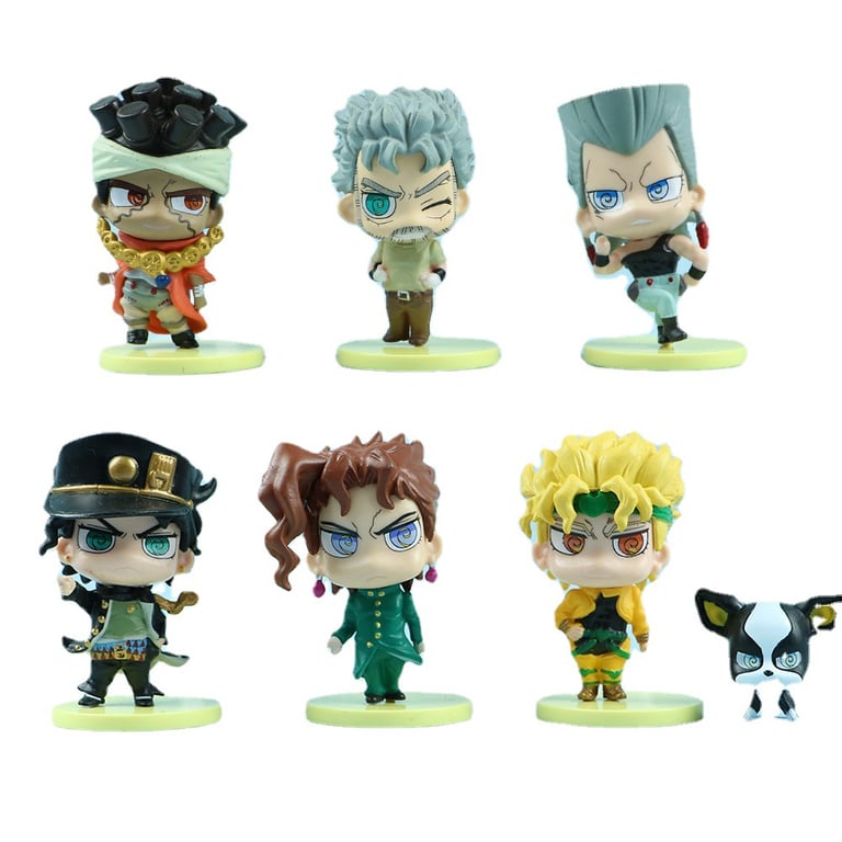 7pcs JoJo's Bizarre Adventure Cute Figure Toys Set - Durable PVC Material, Vibrant Colors, Ideal for Fans, Collectible Set, Great Gift for Children and Anime Enthusiasts
