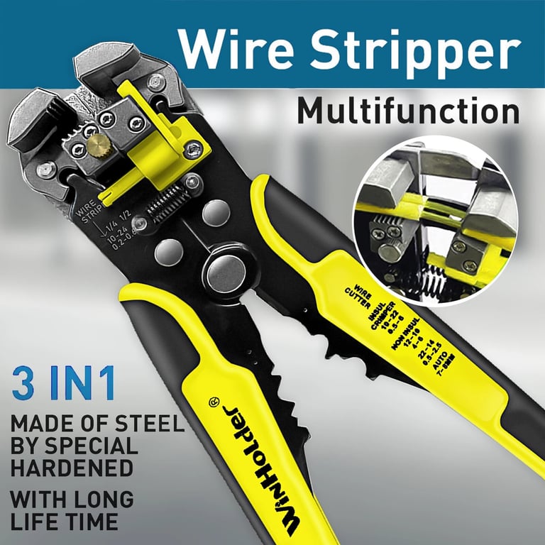 Professional Electrician Wire Tool - Versatile Wire Stripper Cutter Crimper with Precision Stripping for Secure Connections and Reliable Crimps - Ergonomic Design for Comfortable Use - Durable Construction for Longevity in Demanding Environments