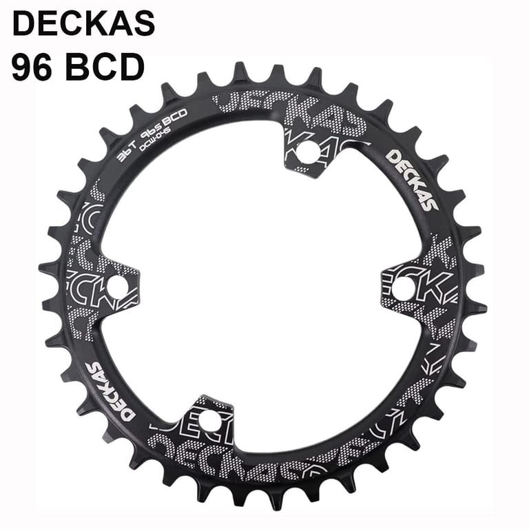 DECKAS Coroa BCD 96 Asymmetrical 36T 34T Narrow Wide Bike Chainring - High-Quality Aluminum Alloy, Optimal Design, Shimano M9000/M5100 Compatibility, Smooth Shifting, Improved Traction, Enhanced Performance - Mountain/Road Bicycle Upgrade