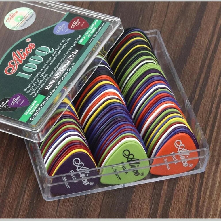Premium Quality ABS Plastic Multicolor Guitar Picks Set with 50/100 Pieces - Durable, Versatile, and Textured for Enhanced Grip and Smooth Tone Production - Compact Storage Case for Convenient Accessibility - Ideal for Acoustic, Electric Guitars, Bass, and Ukulele Players
