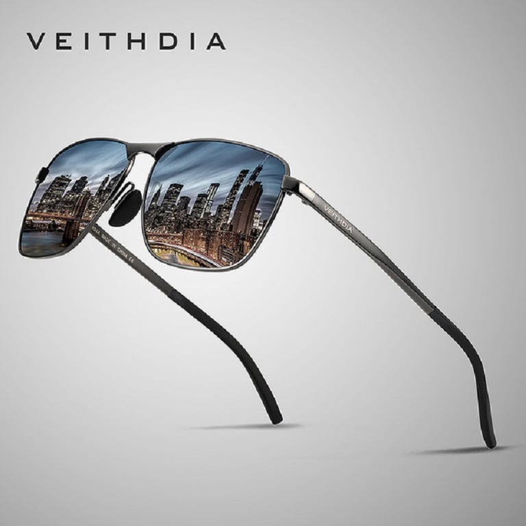 VEITHDIA Brand Men's Vintage Sports Sunglasses with Polarized UV400 Lens, Durable Construction, and Comfortable Fit - Stylish Vintage Design for Outdoor Activities and Sports, Scratch-Resistant Lenses, Adjustable Nose Pads, Lightweight Frame - Ideal for Hiking, Fishing, Cycling, and More