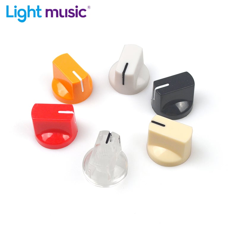 Set of 6 Colorful Guitar Pedal Knobs with Durable Flet Head Material for Enhanced Control and Easy Installation - Universal Compatibility for Electric Guitars - Vibrant Colors for Unique Style and Precise Adjustments