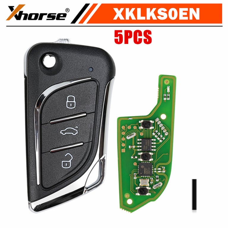 XHORSE XKLKS0EN LEI.KSS Style Remote Key Pack of 5 | Chrome-Plated High-Quality Material | Compatible with VVDI/VVDI2 Key Tool English Version | Easy Programming for Enhanced Security | Convenient Multipack for Multiple Drivers or Spares