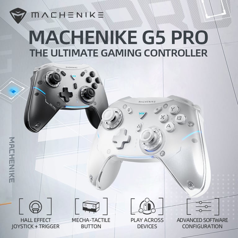 Machenike Gamepad G5 Pro Elite Wireless Controller with Elite Hall Trigger Technology, Mecha-Tactile Buttons, and Ergonomic Design - Compatible with Switch, PC, Android, iOS - Ultra-Fast Response and Precise Control for Competitive Gaming