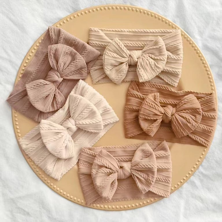 Soft Nylon Baby Headbands with Bow Design - Premium Quality Stretchy Elastic Material, Gentle on Baby's Skin, Easy to Wear, Perfect for Everyday or Special Occasions, Versatile Accessories for Photoshoots and Parties