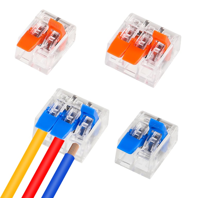 Universal Compatibility Quick Wire Connectors for 2/3 Pin Terminal Blocks - Easy Installation, Compact Size, Durable Construction, Secure Connection - Ideal for Home Wiring Projects, Space-Saving Design, Reliable Performance, Prevents Accidental Disconnections