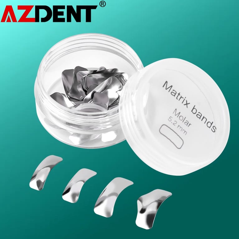 AZDENT Dental Sectional Matrix Contoured System - High-Quality Metal and Resin Materials, Autoclavable for Safe Sterilization, Precise Contouring for Natural-Looking Restorations, Efficient Clamping for Stability, Easy Separation with Separating Ring, Versatile Use for Fillings, Crowns, Veneers - Dental Matrix System