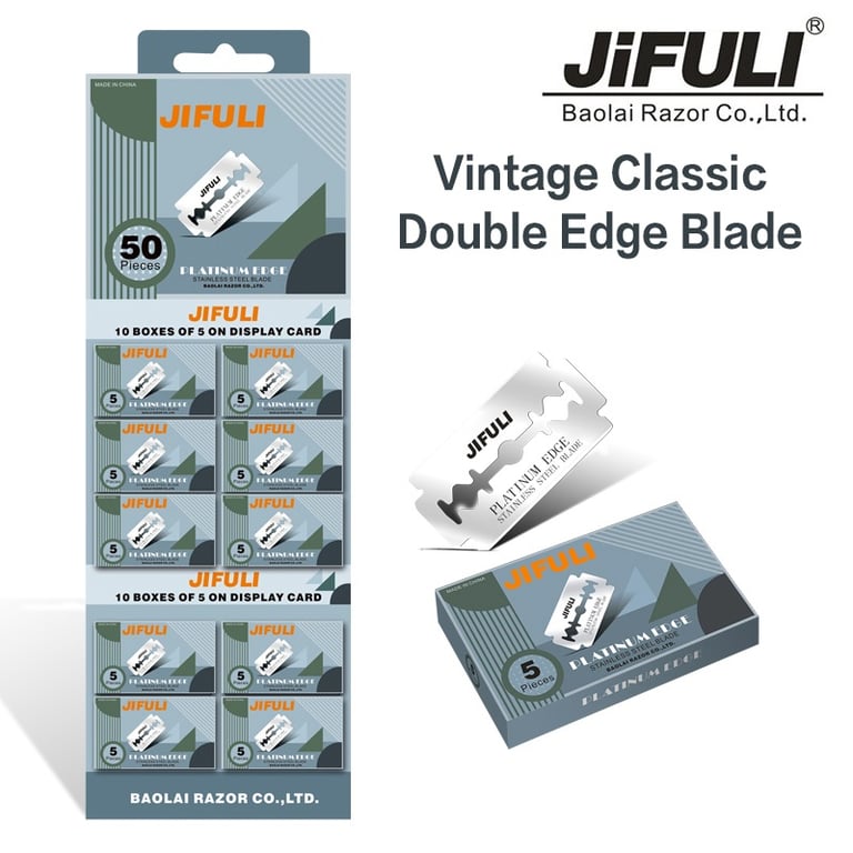 Premium Quality Stainless Steel Double-Edged Safety Razor Blades - 50 Pcs Value Pack for Men and Women | Close and Precise Shave, Suitable for All Skin Types, Easy to Use and Replace | High-Quality Blades for Smooth Hair Removal and Grooming Needs