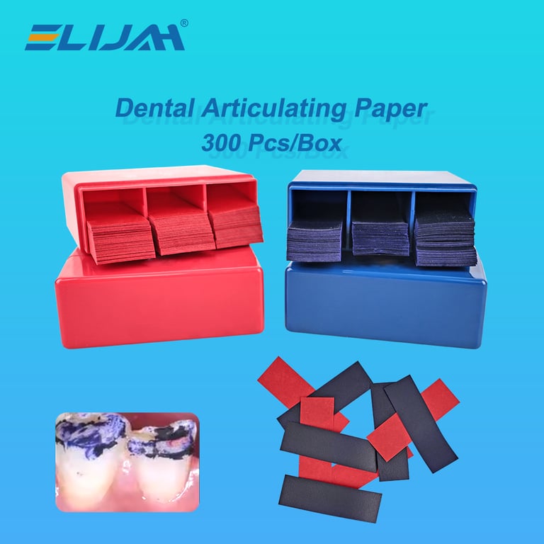 Premium Dental Articulating Paper Dentista Blue Red Double-sided Bite Strips for Accurate Teeth Adjustments and Whitening Procedures - Easy to Use, Durable and Disposable