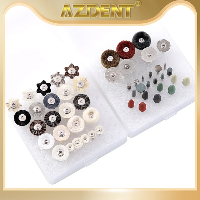 AZDENT Dental Polishing Kit Laboratory HP Polisher Set - Durable Tools for Precision Work in Dental Clinics and Laboratories - Efficient Performance for Smooth Polishing and Grinding - Ergonomic Design for Comfort and Control - Complete Set with Burs, Brushes, and Grinding Tools for All Dentistry Needs