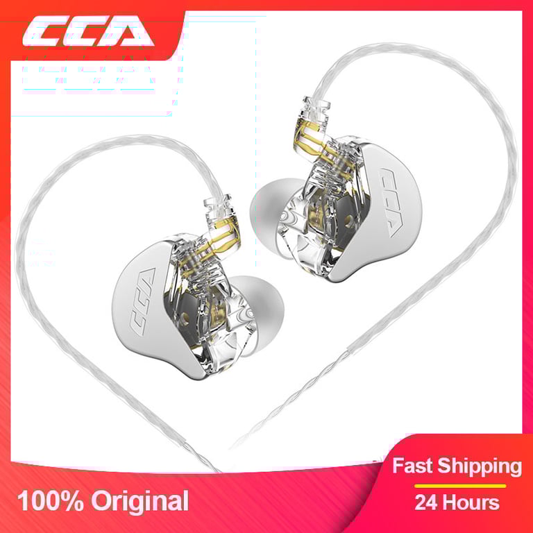 CCA CRA Hanging In Ear Wired HiFi Headset Monitor Headphones with Noise-Cancelling Technology for Music Enthusiasts and Gamers - Rich Bass, Clear Mids, Crisp Highs - Comfortable and Secure Fit - Enhanced Gaming Experience - Durable Construction for Long-Lasting Performance