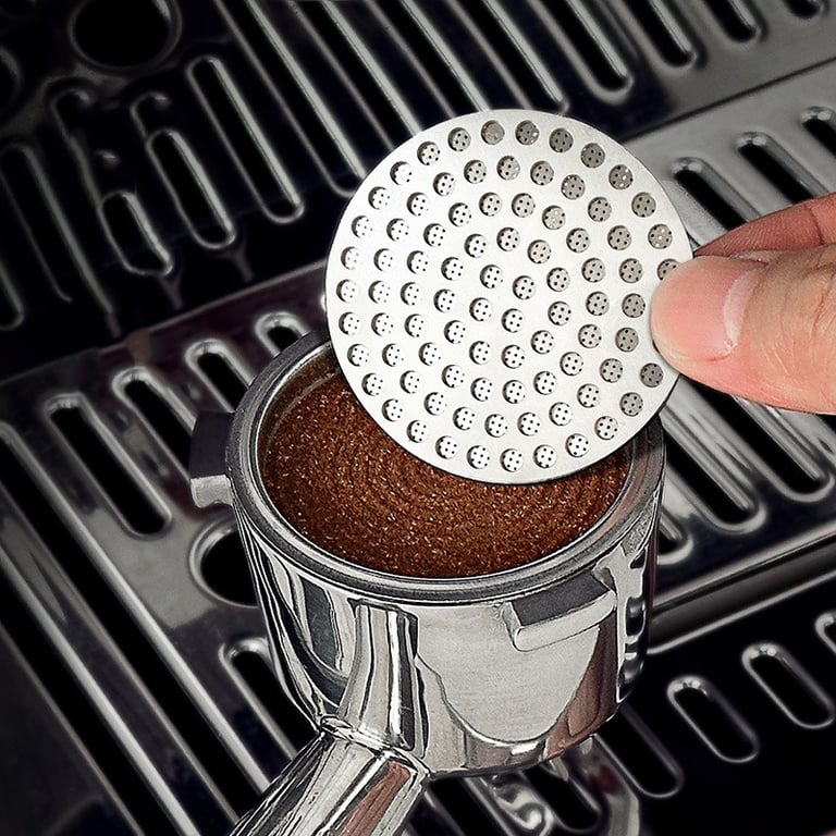 304 Stainless Steel Double-Layer Coffee Puck Screen - Reusable and Eco-Friendly Espresso Filter for Professional Machines - 51mm, 53mm, 58mm Sizes - Easy to Clean and Maintain for Optimal Brewing Experience