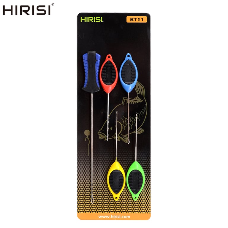 Hirisi Carp Fishing Bait Needle Set - Durable Rust-Resistant Pop Up Boilie Rigs Splicing Needles and Hook Link Making Tools - Ergonomic Handles for Comfortable Grip and Precise Control - Essential Accessories for Carp Fishing Enthusiasts - Compact Size for Convenient Storage and Transport