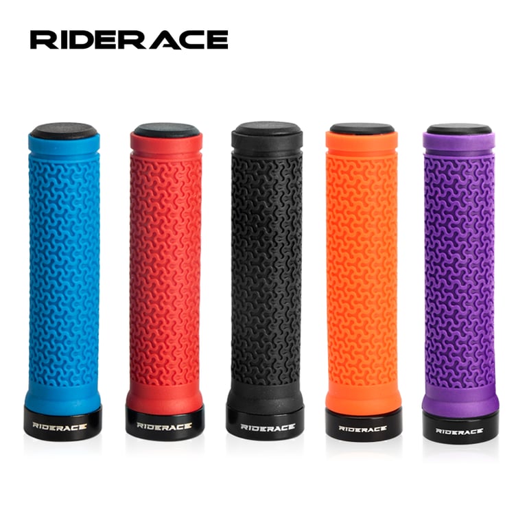 RIDERACE Mountain Bike Handlebar Grips - Single-Sided Locking Design for Enhanced Grip, High-Quality Rubber Material for Durability, Non-Slip Surface for Control in All Conditions, Easy Installation for Quick Upgrades, Essential Cycling Accessories for Comfort and Performance on Trails
