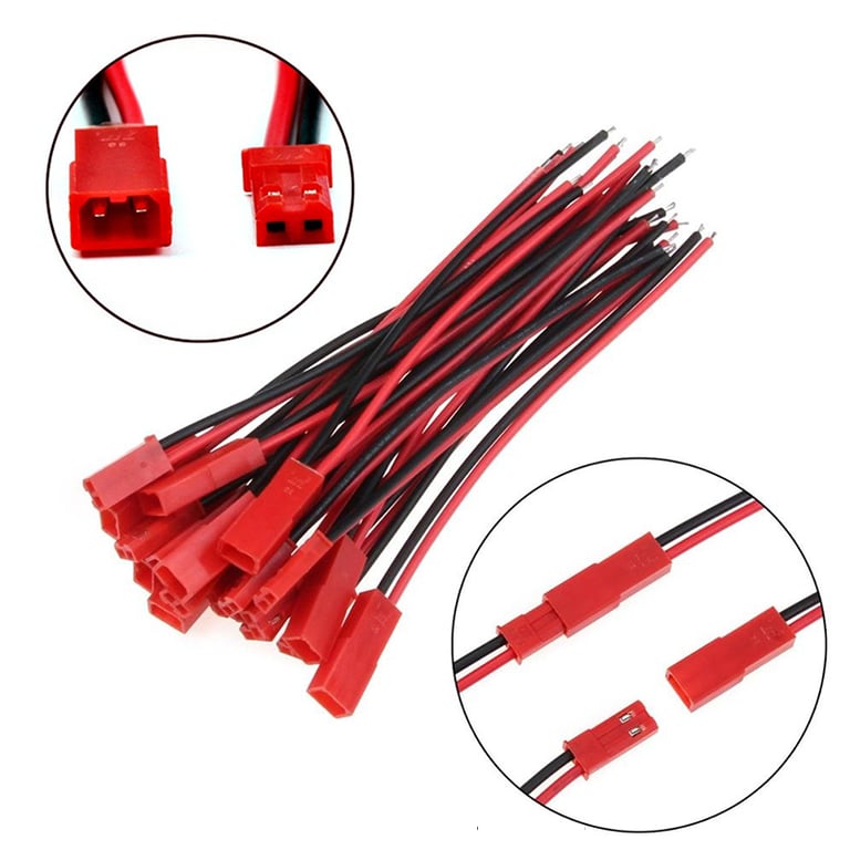 Premium 2-Pin Male and Female Connector JST Plug Cables Set - 20 Pieces, High-Quality Materials, Easy Installation, Versatile Application, Compact Design, Secure Connection for Robotics, Electronics, DIY Projects - Durable and Long-Lasting Performance