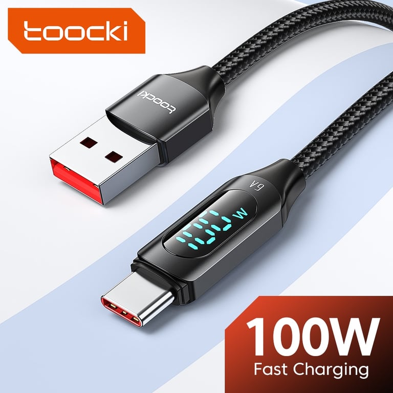 Toocki 100W USB Type C Cable with Fast Charging Technology, Durable Construction, Optimal Length Options, and Data Transfer Capabilities - Compatible with Huawei, Honor, Xiaomi, Samsung - Stay Powered Up and Connected On the Go