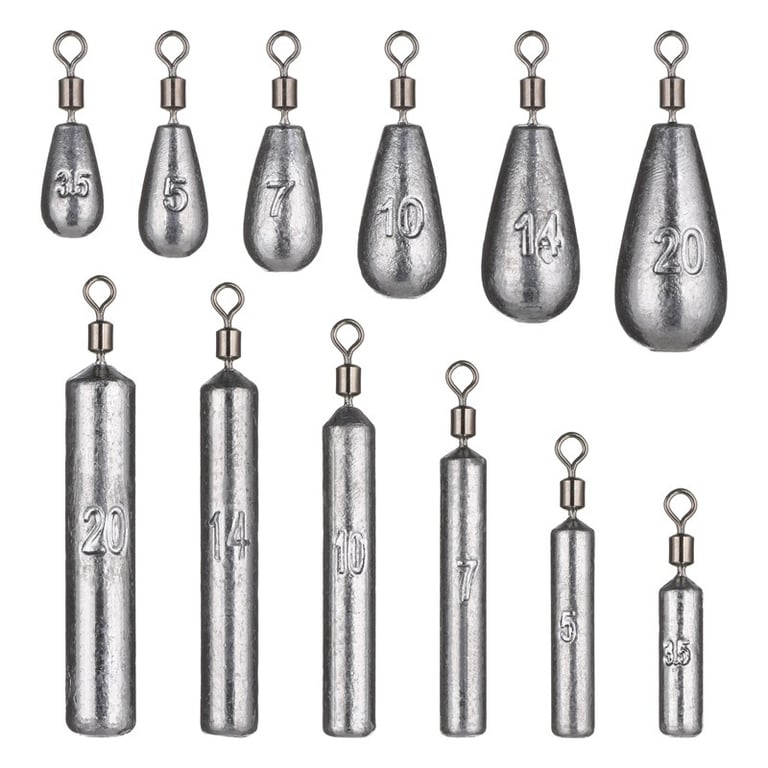 Premium Water Drop Shaped Fishing Weights Set - 5 Sizes (3.5g, 5g, 7g, 10g, 14g, 20g) - Durable Corrosion-Resistant Material - Smooth Casting Efficiency - Essential for Carp Fishing - Versatile Tackle Accessories for Successful Catches and Long-Lasting Use