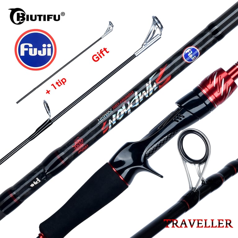 BIUTIFU Traveller Spinning Casting Fishing Rod - Premium Carbon Fiber Construction, Fuji Reel Seat, Versatile Length Options, Precision Casting Performance, Portable Design, Enhanced Sensitivity for Freshwater and Saltwater Fishing Enthusiasts