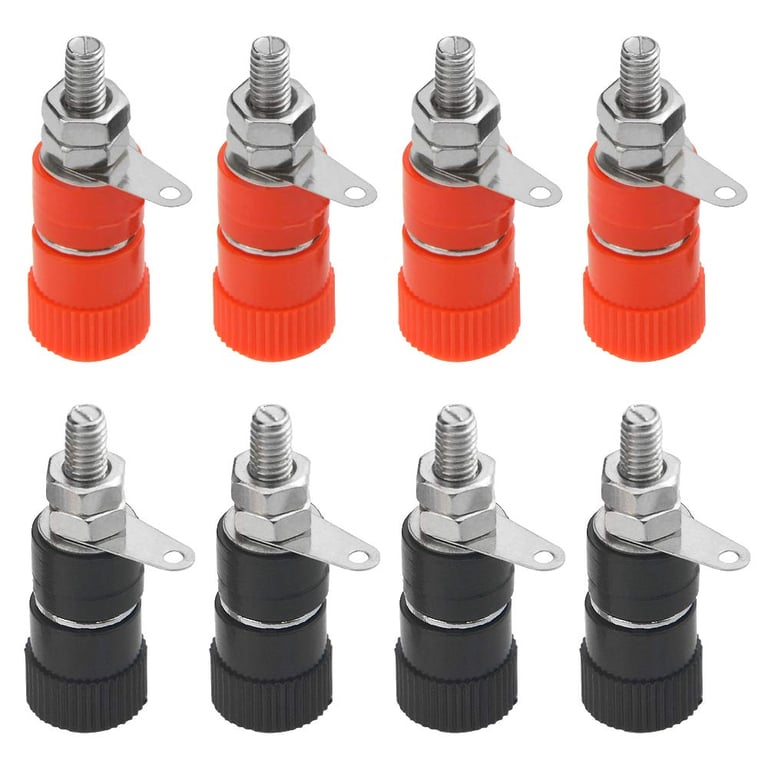 High-Quality Metal Binding Posts Terminals with 4mm Banana Plug Socket & Terminal Connector for Amplifier and Arduino Projects - Easy to Install, Versatile Usage, Secure Connection - Value Pack of 10/30PCS for Audio Systems, Test Equipment, DIY Projects - Durable and Reliable Connection