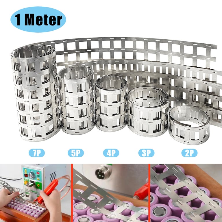 High-Quality 1-Meter Long 0.15*27mm Nickel Strip for 18650 Battery Pack Spot Welding - Versatile 2P-7P Configurations, Optimal Thickness & Width, Easy to Work With, Durable & Long-Lasting