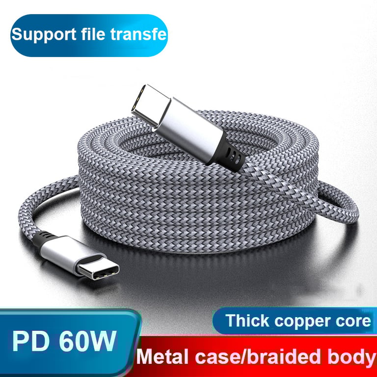 60W Type C to Type C Fast Charging Cable with Power Delivery (PD) Feature for iPhones, Macbooks, Xiaomi, Samsung, Cameras - 1m/2m/3m/5m/8m Length Options, High-Speed Data Transfer, Durable and Reliable Design, Wide Compatibility - Must-Have Accessory for Multidevice Users